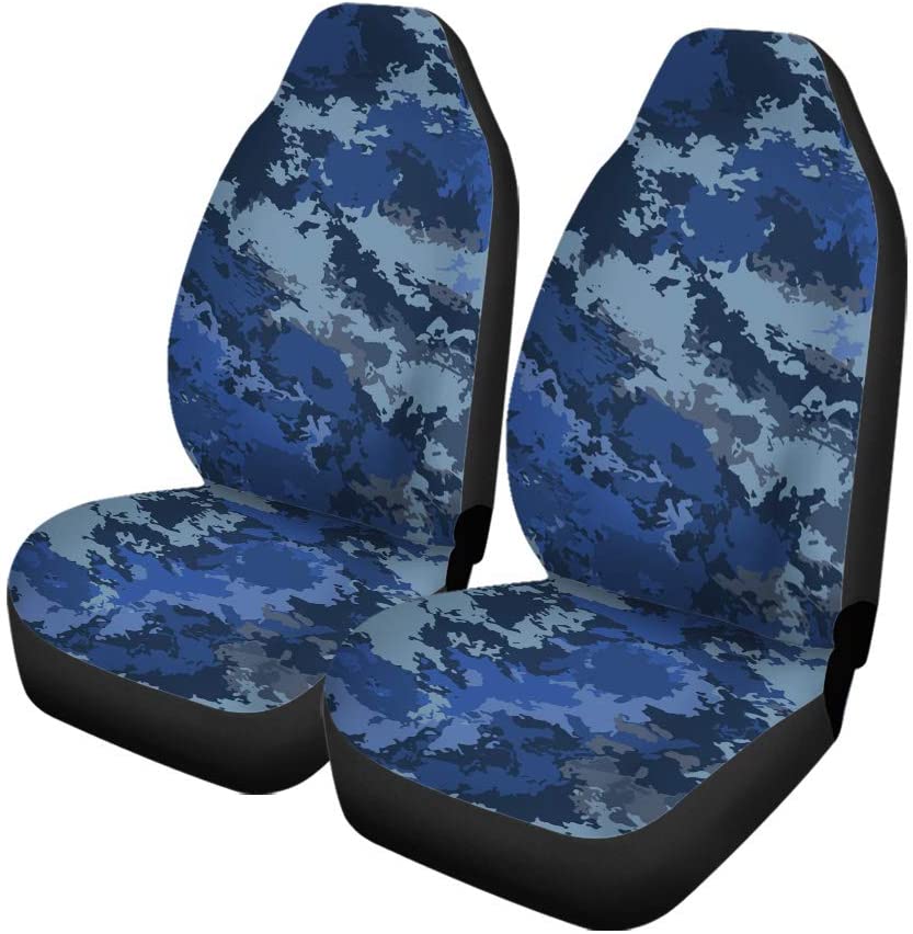 ZHANZZK Set of 2 Car Seat Covers Colorful Poisonous Texture Camouflage Universal Auto Front Seats Protector Fits for Car，SUV Sedan，Truck