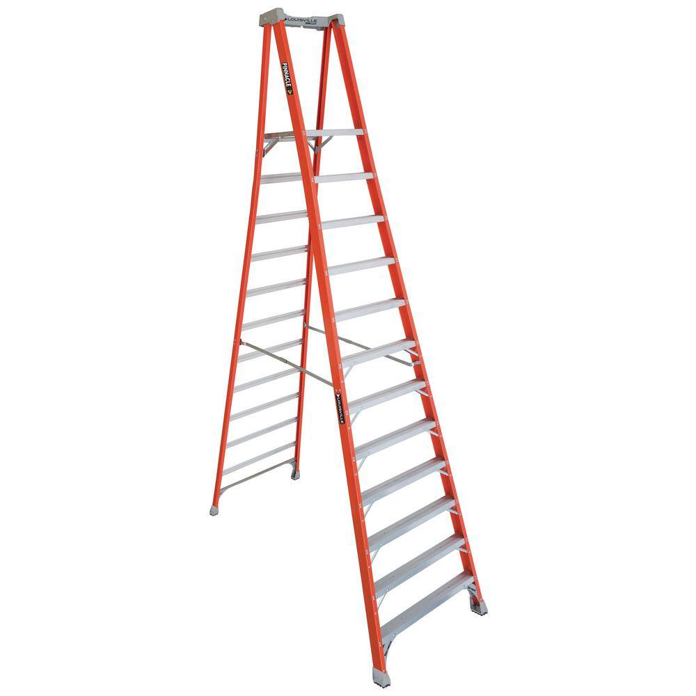 Louisville Ladder 12 ft. Fiberglass Pinnacle Platform Ladder with 300 lbs. Load Capacity Type IA Duty Rating FXP1712