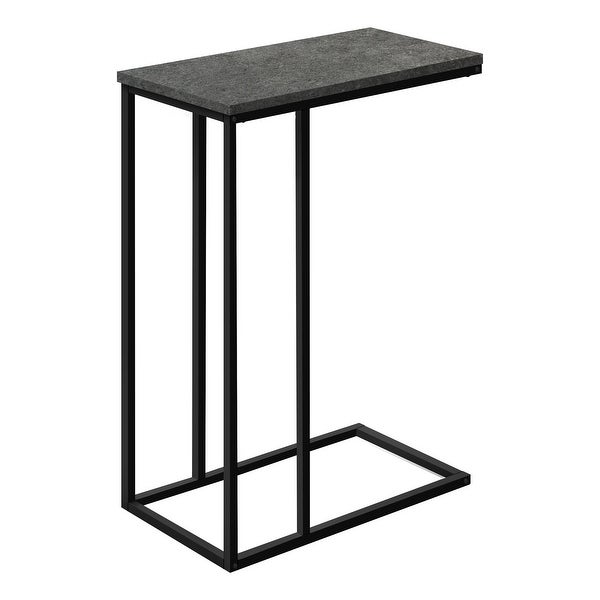 Accent Table， C-shaped， End， Side， Snack， Living Room， Bedroom， Metal， Laminate， Contemporary， Modern - 15.75