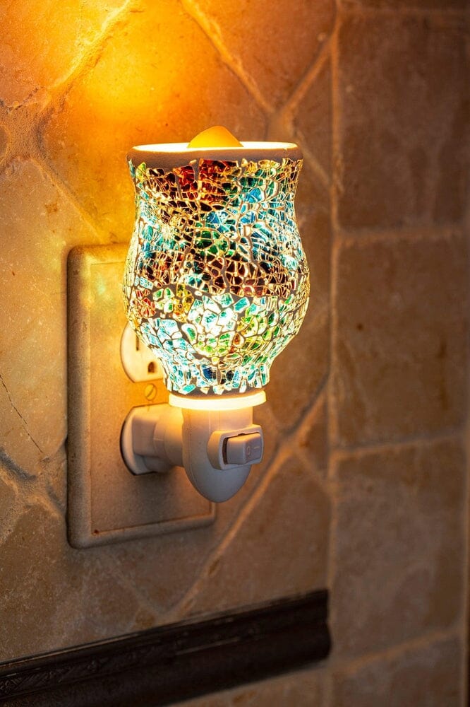 Mosaic Glass Plug-In Fragrance Wax Melt Warmer (Polychromatic)