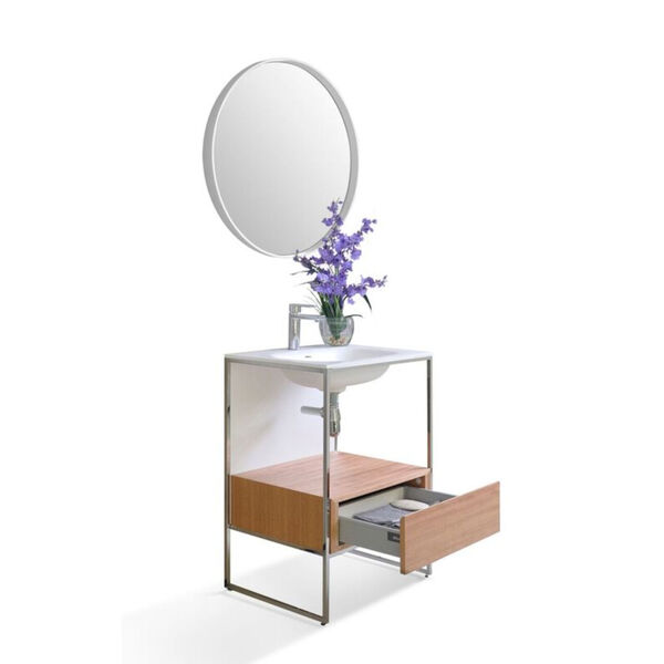 Tory Natural Walnut 24-Inch Vanity Console with Mirror