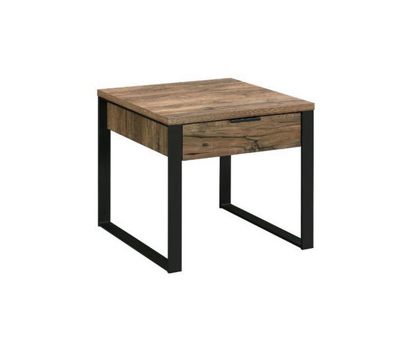 ACME Aflo End Table  Weathered Oak   Black Finish ...