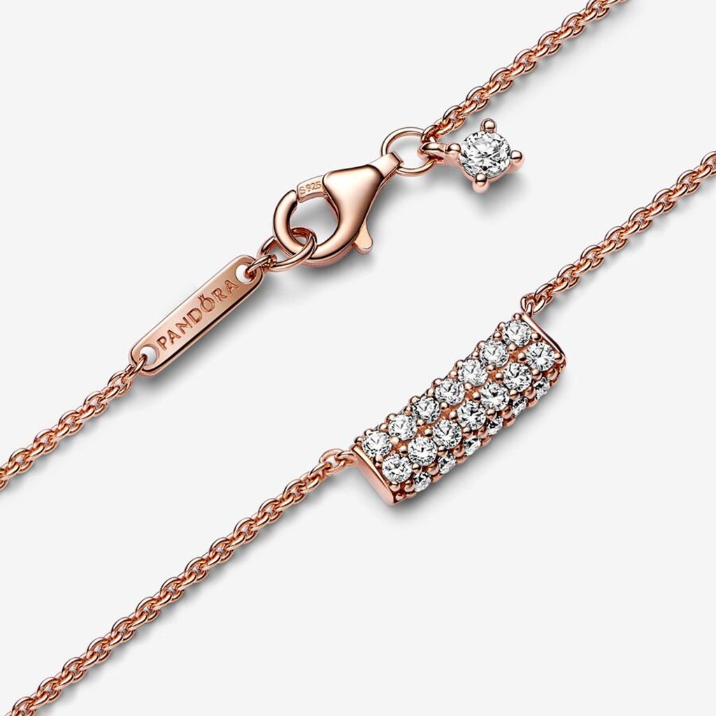 PANDORA  Pandora Timeless Pavé Double-row Bar Collier Necklace