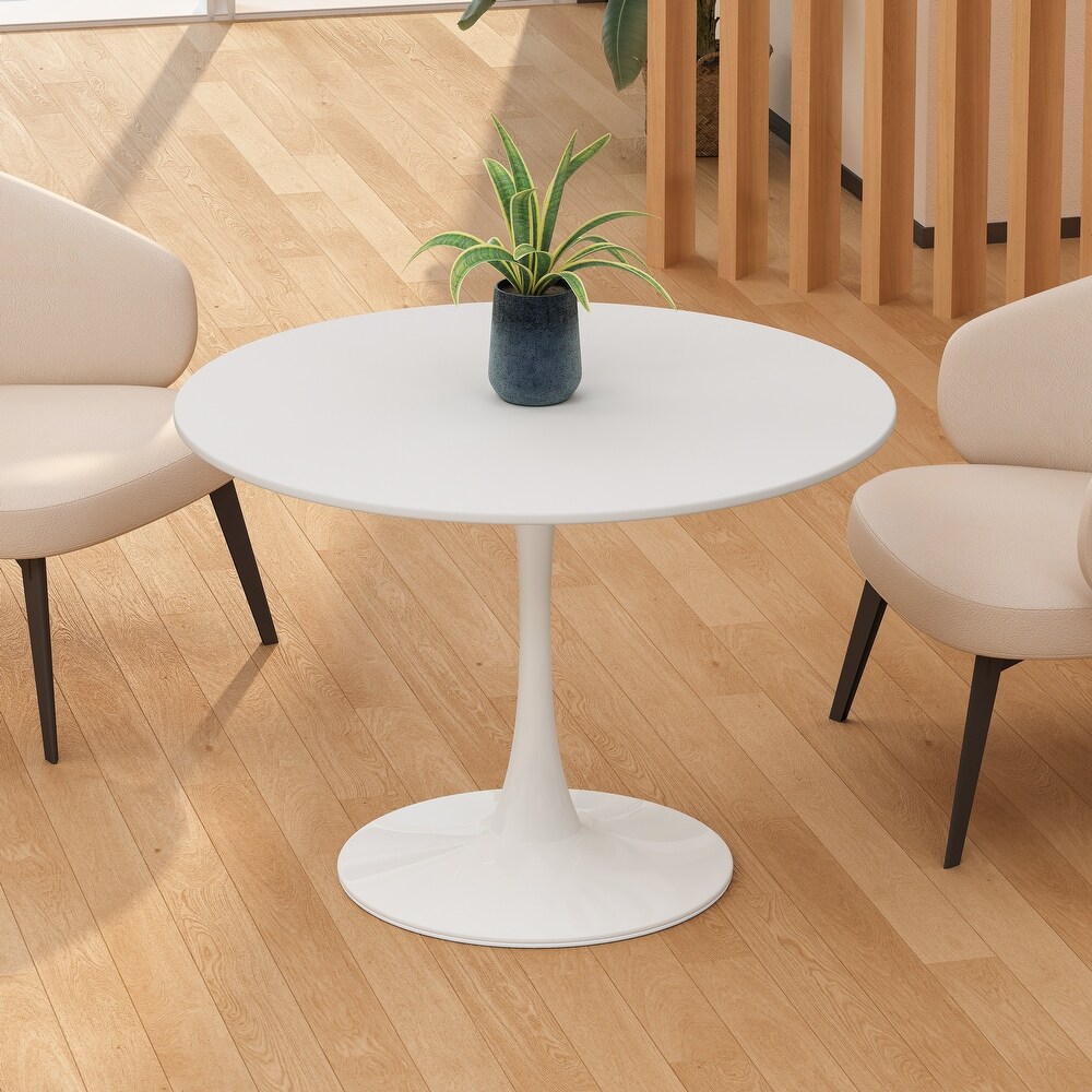 Modern Round Dining Table With Metal Base