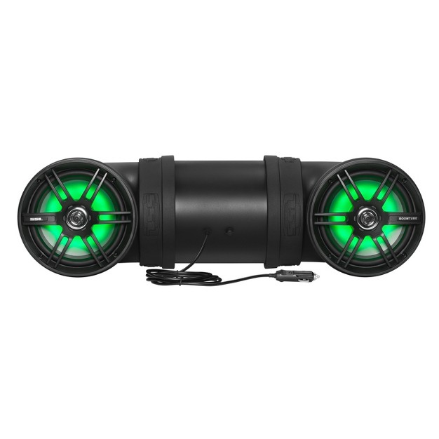 Soundstorm Btb8l 8 Inch 700w Bluetooth Amplified Marine Powersports Utv Atv Tube Speaker System With Led Lights Black