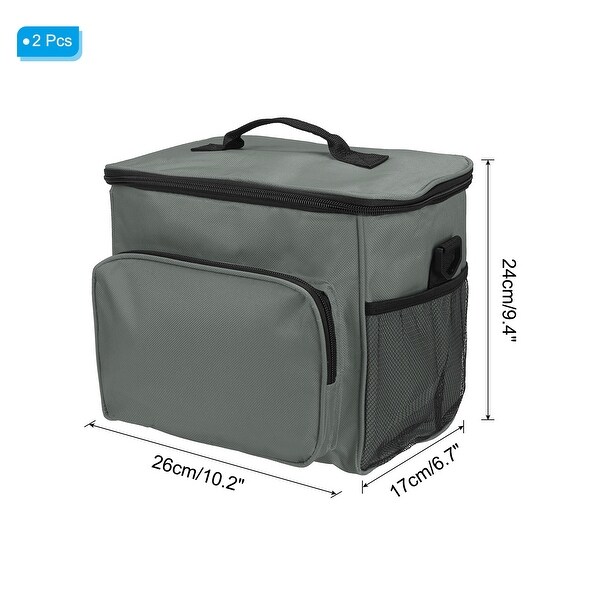 2 Pcs Lunch Box for Women/Men， Insulated Lunch Bag， 9.4x6.7x10.2 Inch