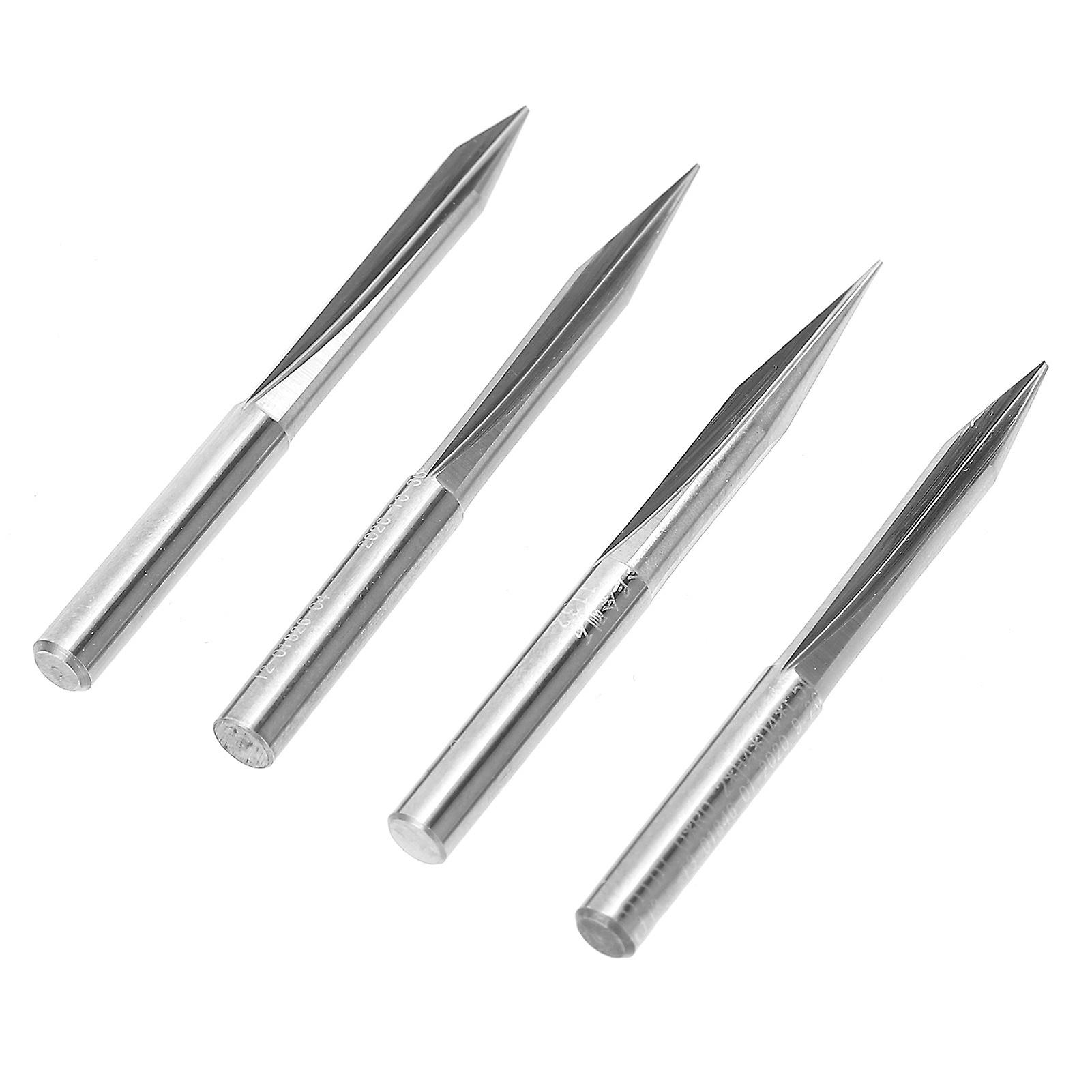 4pcs Vshaped Carving Cutter 2edged Engraving Bit 4x0.4x15/4x0.4x20/4x0.4x25/4x0.4x30