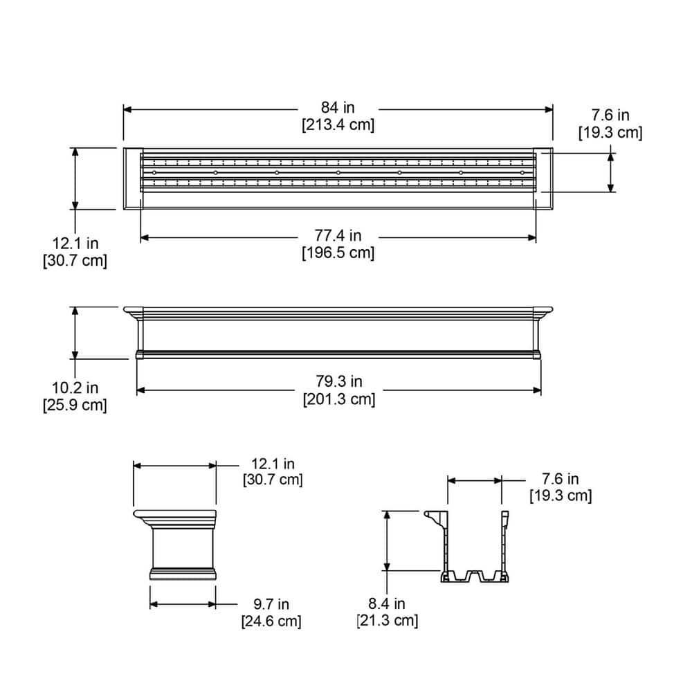 Mayne Yorkshire 84 in. x 12 in. Self Watering White Vinyl Window Box 8827-W