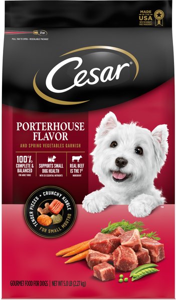 Cesar Porterhouse Flavor and Spring Vegetables Garnish Small Breed Dry Dog Food