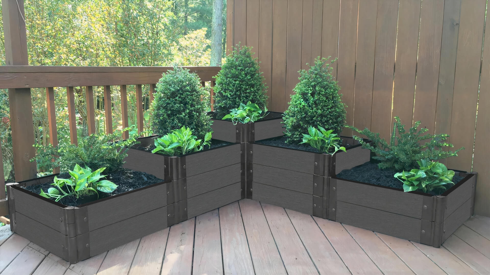 'Yosemite Falls' - 6' x 6' Terrace Garden Raised Bed (Triple Tier)