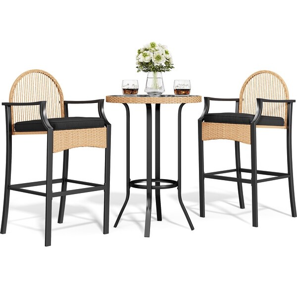 Moasis Round 2 Person Outdoor Bar Dining Set