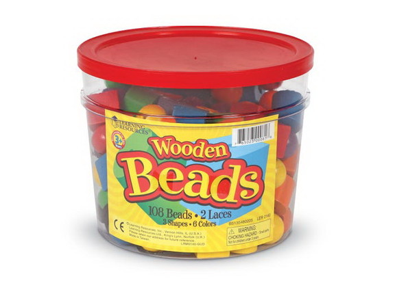 Learning Resources LER0140 Wooden Beads in a Bucke...