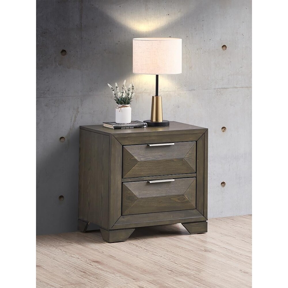 Franklin Brown 2 Drawer 16.5 in. W Nightstand