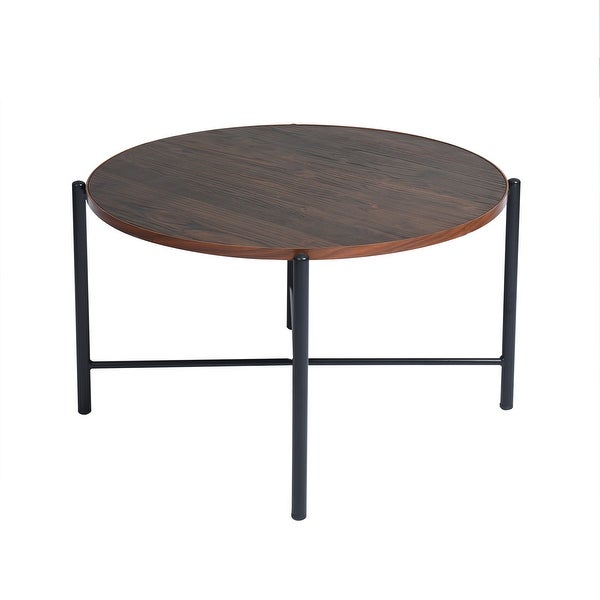 31.5 Inch Round Coffee Table Solid Metal Frame Table