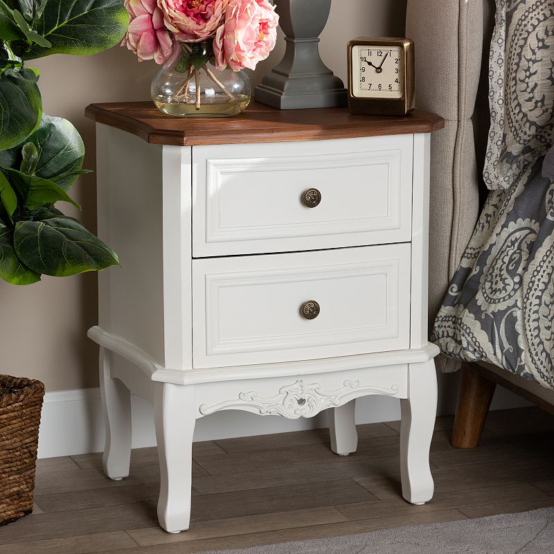 Baxton Studio Darlene White Nightstand