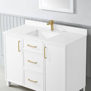 Home Decorators Collection Bilston 48 in. W x 19 in. D x 34.50 in. H Bath Vanity in White with White Engineered Stone Top Bilston 48W