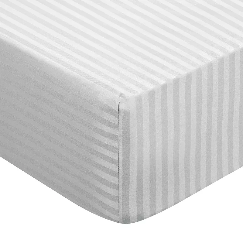 Soft 100GSM Striped Bed Fitted Sheets 16 Inch Deep Pocket Queen 59W x 80L