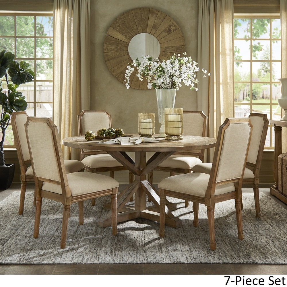 Deana Round Dining Set with Arched Bridge Chairs by iNSPIRE Q Artisan