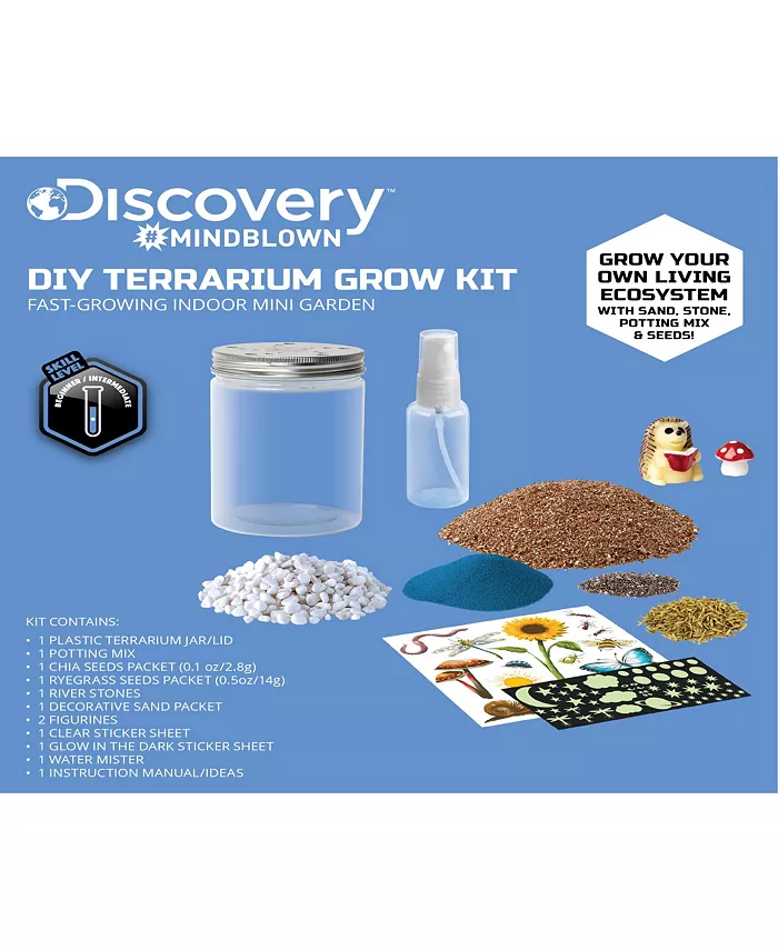 Discovery #MINDBLOWN Discovery Kids DIY Terrarium Grow Kit  Fast-Growing Indoor Mini Garden