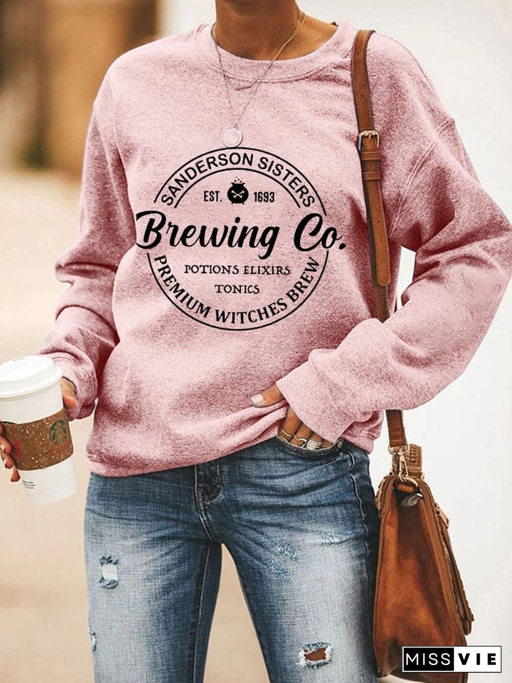 Women's Funny Halloween Sanderson Sisters Brewing Co. Casual Sweatshirt