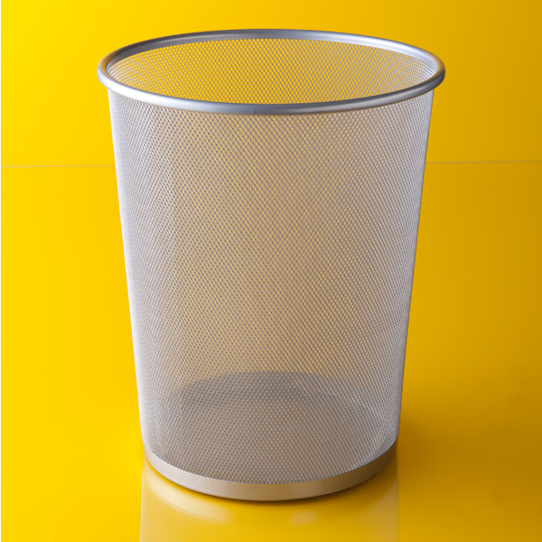 Silver Mesh Trash Can