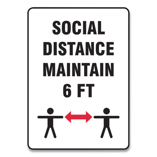 Accuform Social Distance Signs， Wall， 10 x 14， 