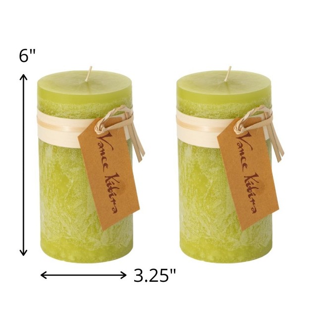 Green Grape Pillar Candles Set Of 2