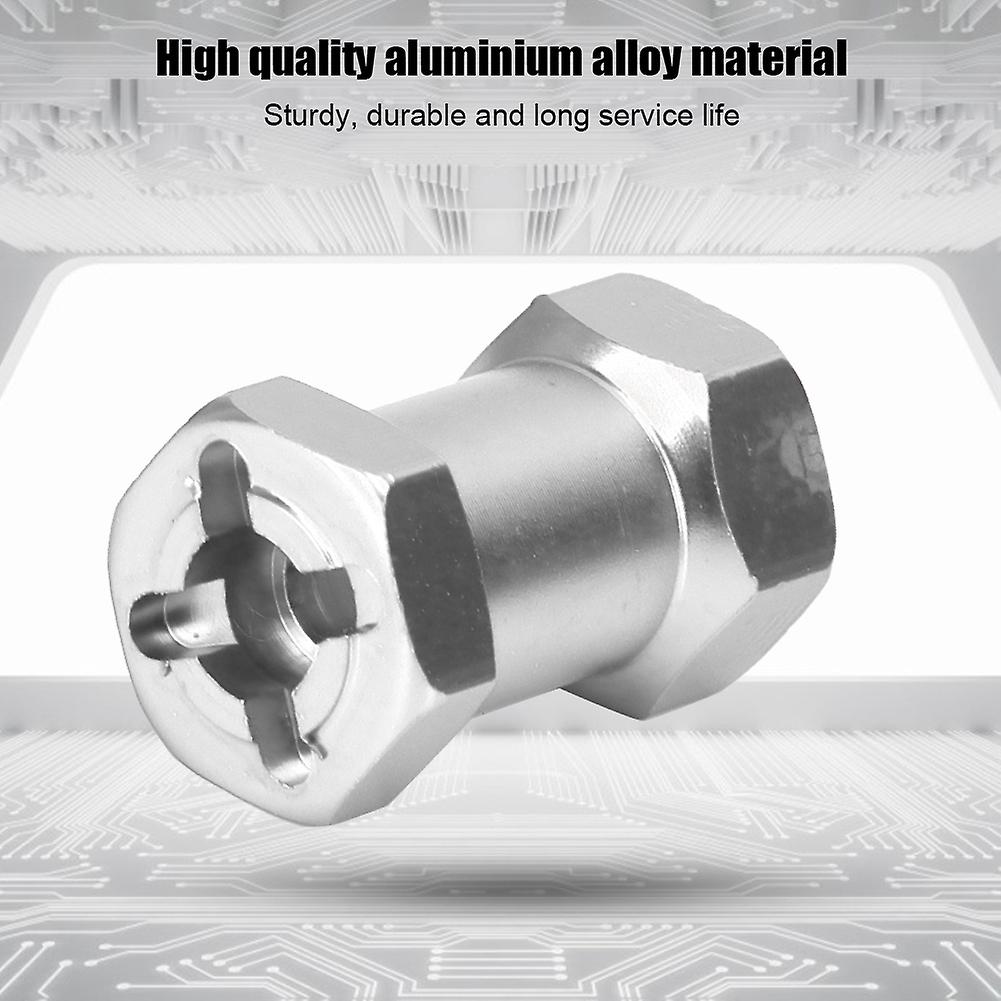 4pcs Aluminium Alloy 20mm Extension Connector 12mm Wheel Hub Hex Drive Adapter For 1/10 Rc Drift Car Buggy Truggy Truck Parts Crawlersilver