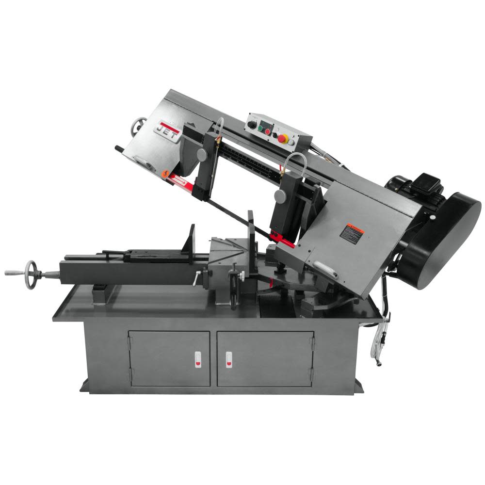 10 x 18 Horizontal Dual Mitering Bandsaw， 2 HP， 230V， 3Ph ;