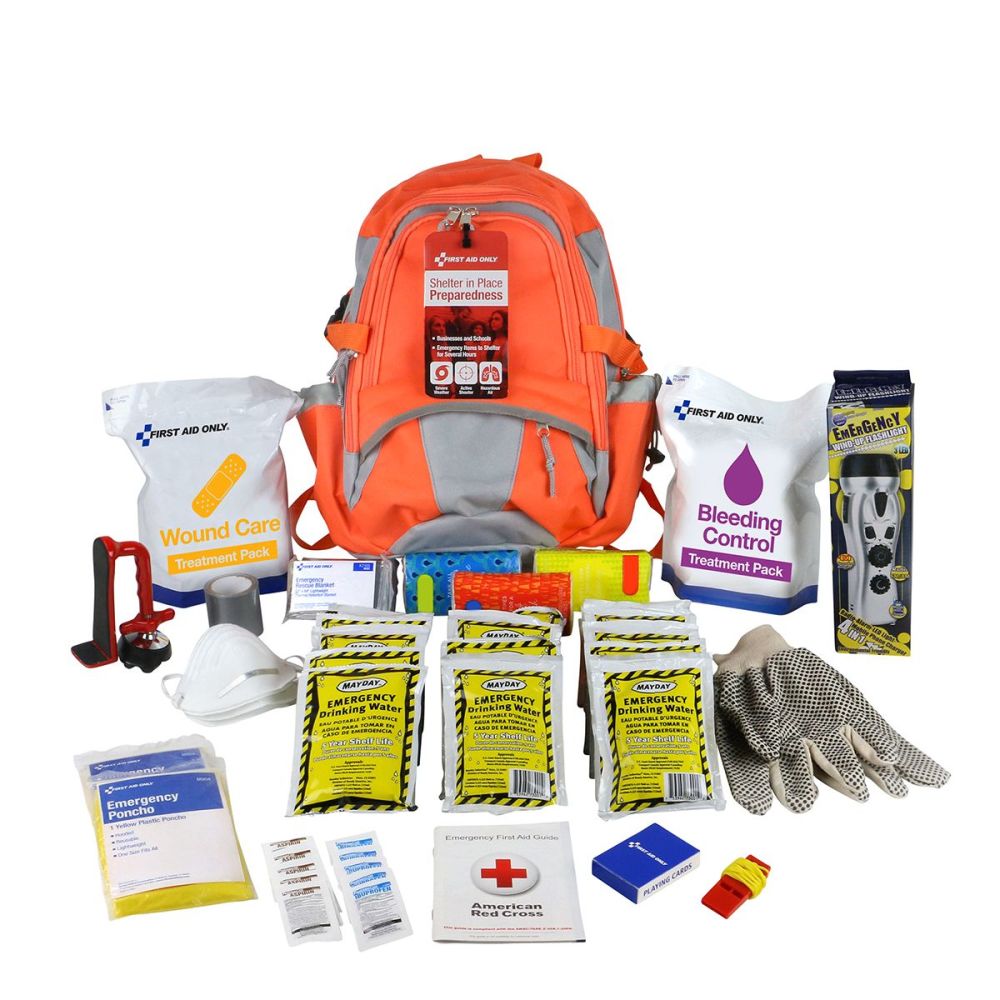 First Aid Only Shelter In Place Emergency Preparedness Backpack ;