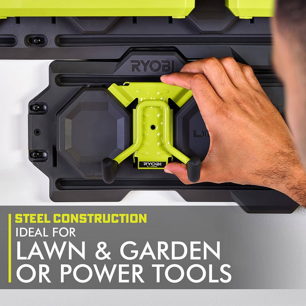 RYOBI 40V Cordless Battery String Trimmer  Jet Fan Blower w LINK Wall Storage Kit - 4.0 Ah Battery and Charger Included RY40930-ST