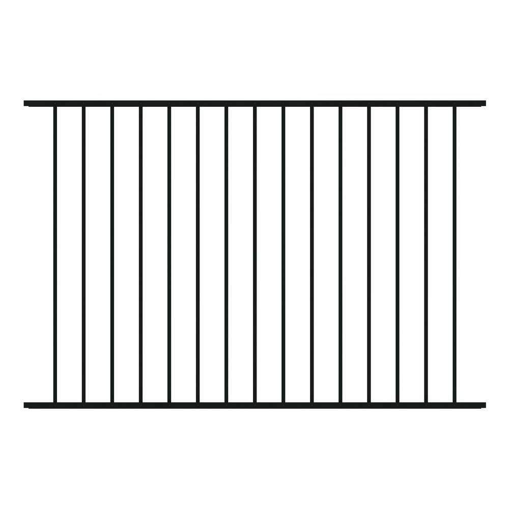 FORGERIGHT Newtown 4 ft. H x 6 ft. W Black Aluminum Pre-Assembled Fence Panel 863016