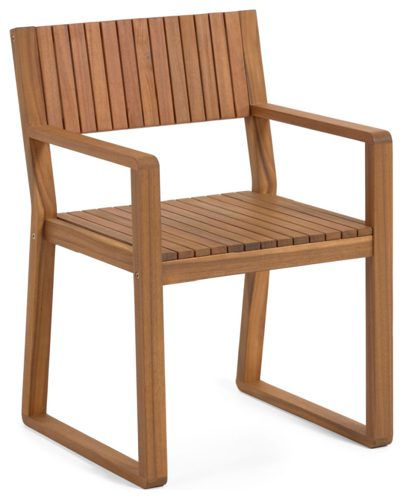 Solid Acacia Garden Armchairs (2)  La Forma Emili   Transitional   Outdoor Dining Chairs   by Oroa   Eichholtz Furniture  Houzz