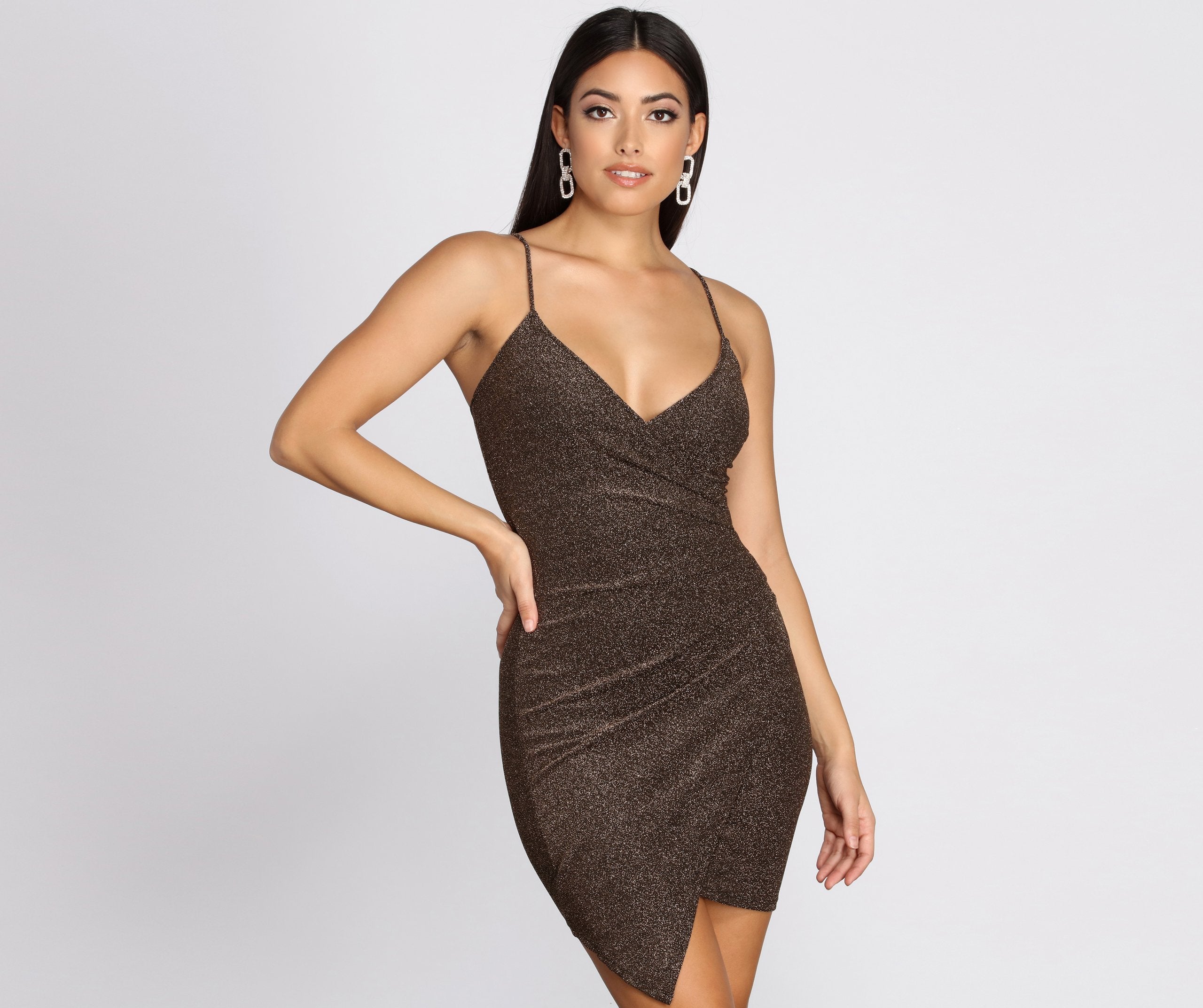 CLEARANCE - Glitter Gal Mini Dress