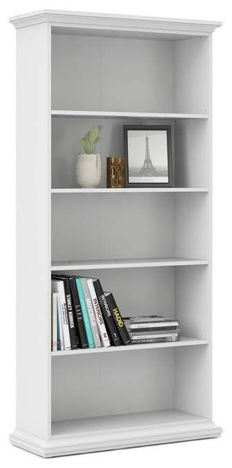 Tvilum Sonoma 5 Shelf Bookcase in White   Transitional   Bookcases   by Homesquare  Houzz