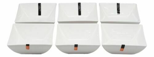 1 Pack Of 6 Kitchen Dining Contemporary White Porcelain Square Bowls 18oz 5.25W EBR02