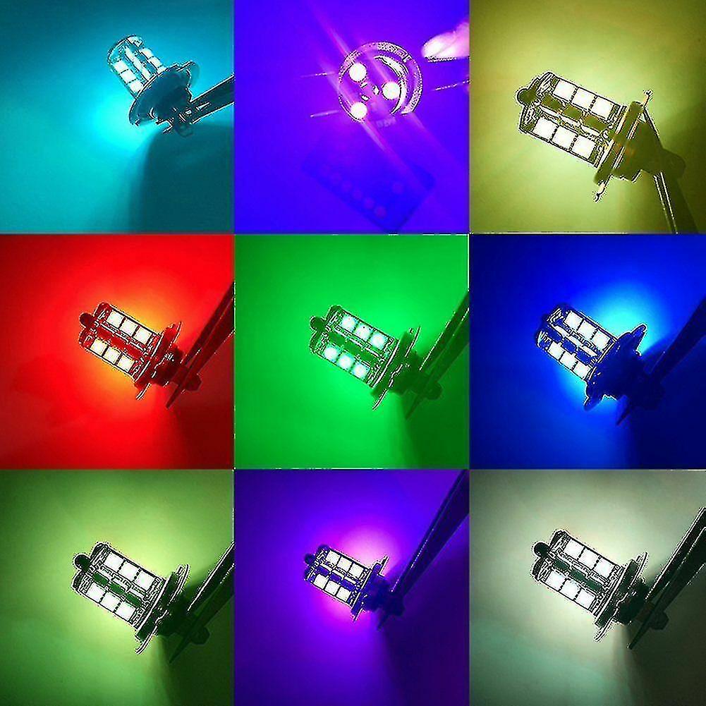 Hmwy-rgb Car Led Fog Light Bulbs + Remote Control