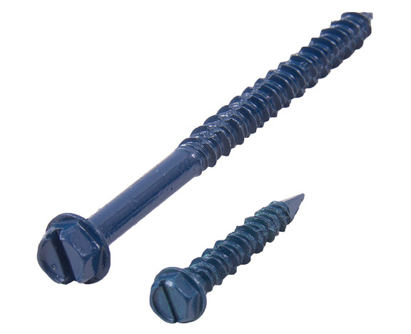 TUFF STUFF 3/16 X 4 Xylan Blue Concrete Screws Hex...