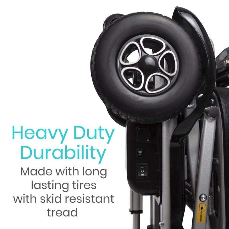 Vive Health 4 Wheel Hands Free Automatic Folding Mobility Scooter - Regenerative Braking, w/ Anti Flat Tires for Seniors