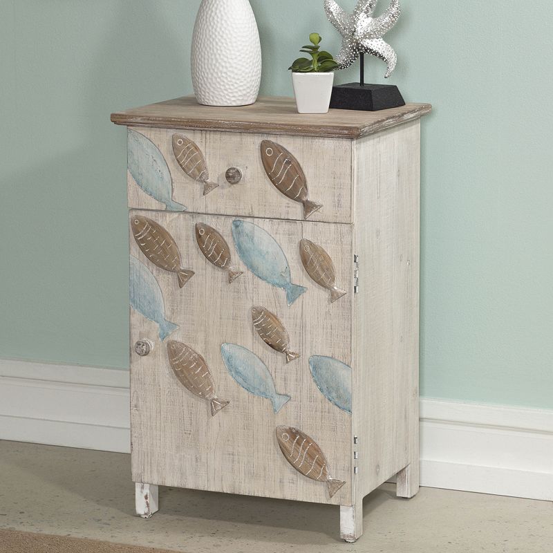 Linon Caspian Fish Storage Side End Table