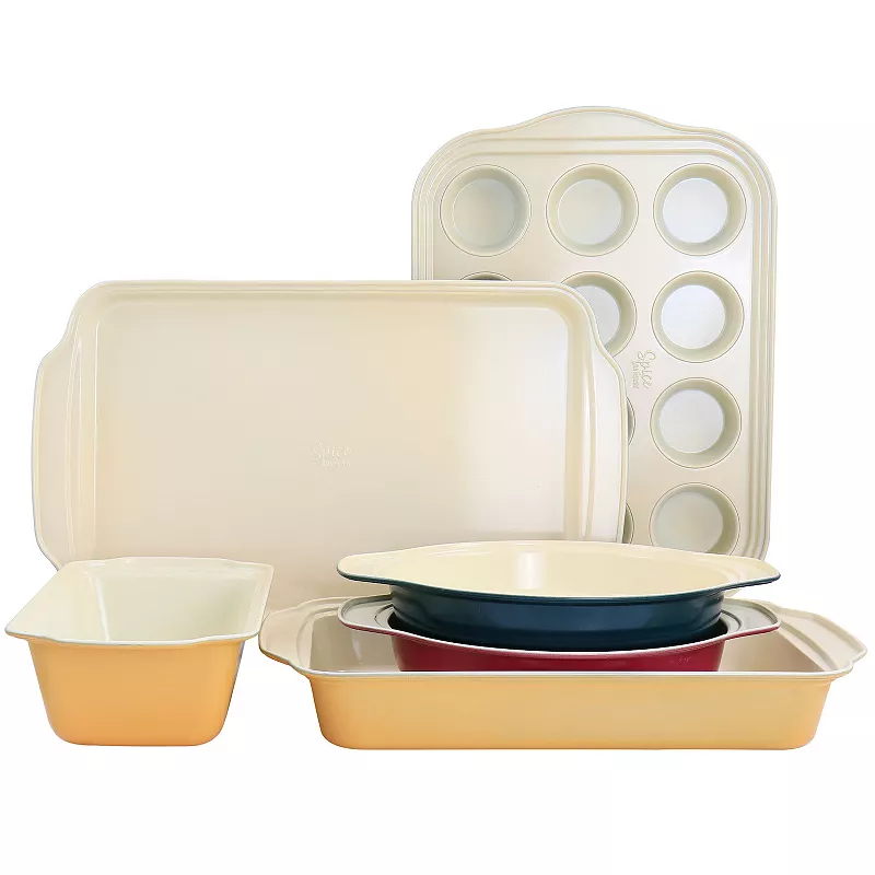 Spice by Tia Mowry Savory Saffron 6 Piece Ceramic Nonstick Bakeware Set in Multi