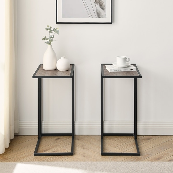 Middlebrook 20-inch Urban Industrial Asymmetrical C Side Table - Set of 2