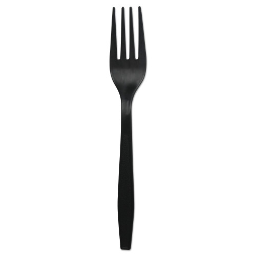 Boardwalk Heavyweight Polypropylene Cutlery， Fork， Black， 1000/Carton (FORKHWPPBLA)