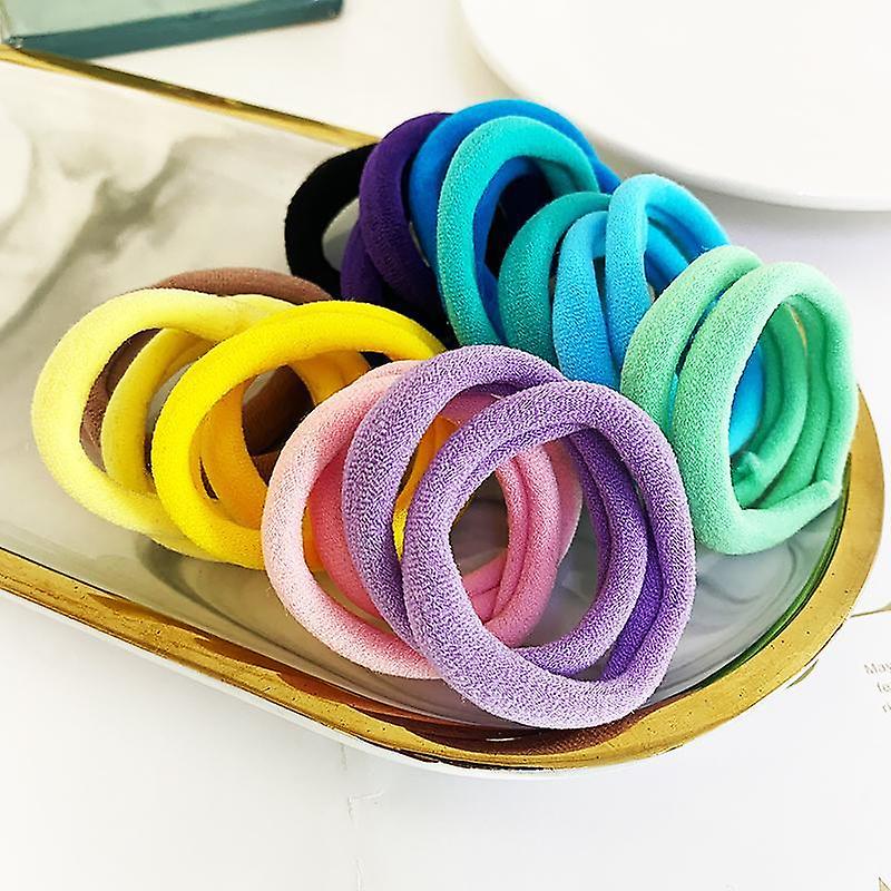 Pig Large Intestine Hair Circle Female Lovely Head Rope Set Korean Version Velvet Solid Color Cloth Circle Pearl Rubber Band Color Circle