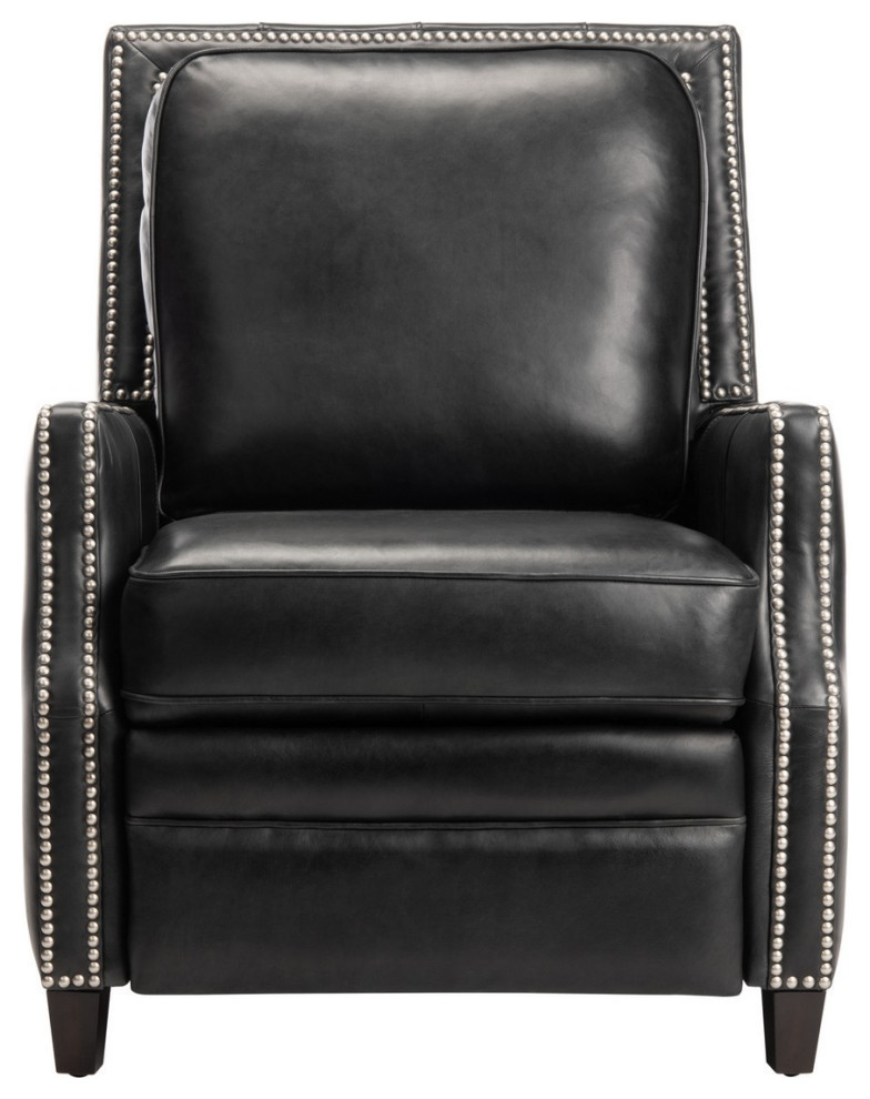 Stirling Leather Recliner  Black   Transitional   Recliner Chairs   by Rustic Home Furniture Deco  Houzz