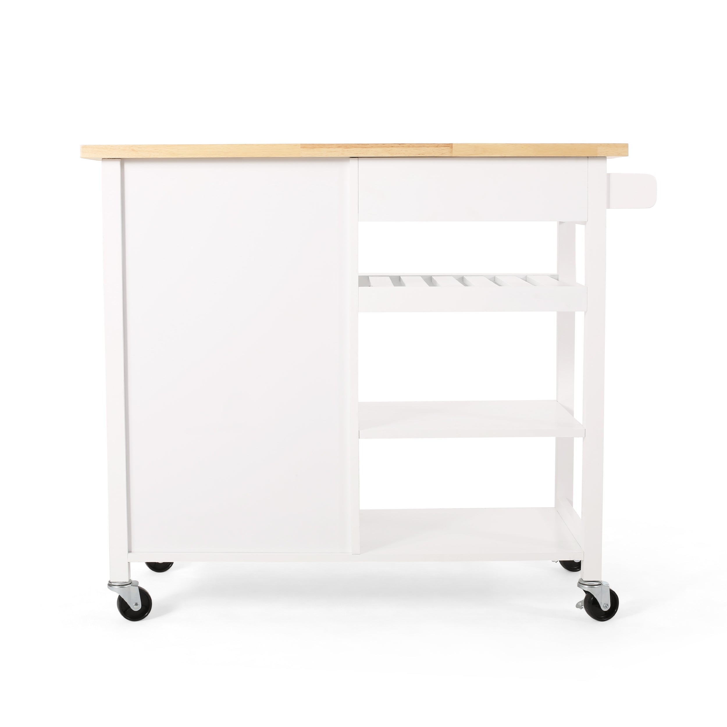 Carmelina Contemporary Kitchen Cart with Wheels