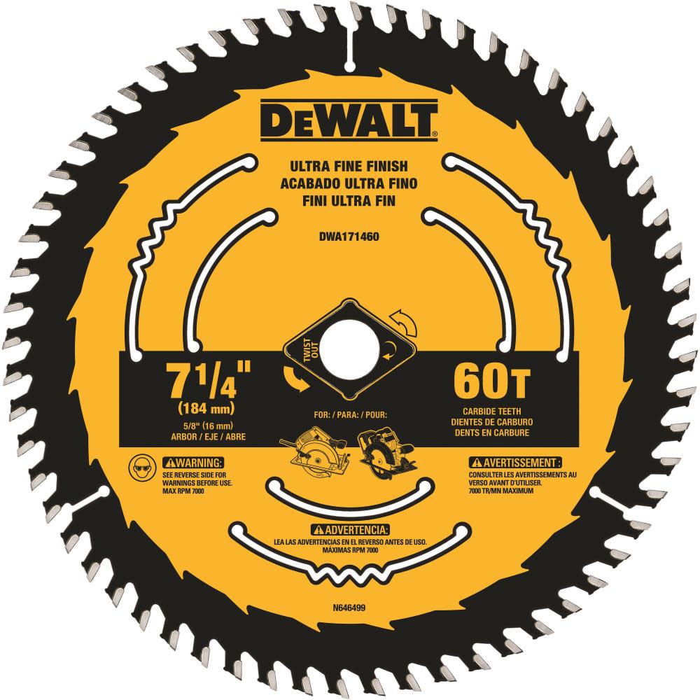 DW 7-1/4-in 60T Blister Saw Blade DWA171460 from DW