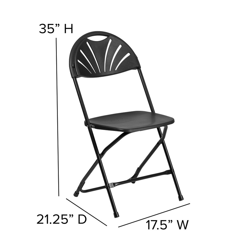 Plastic Fan Back Folding Chair (Set of 2)