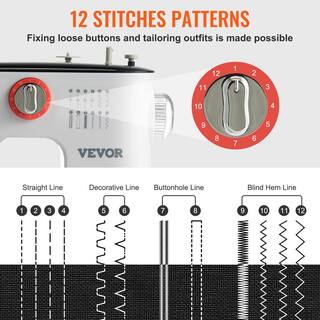 VEVOR Sewing Machine 12 Stitches Extension Table Pedal Accessory for Home DIY J330MIN72W125KA9OV1