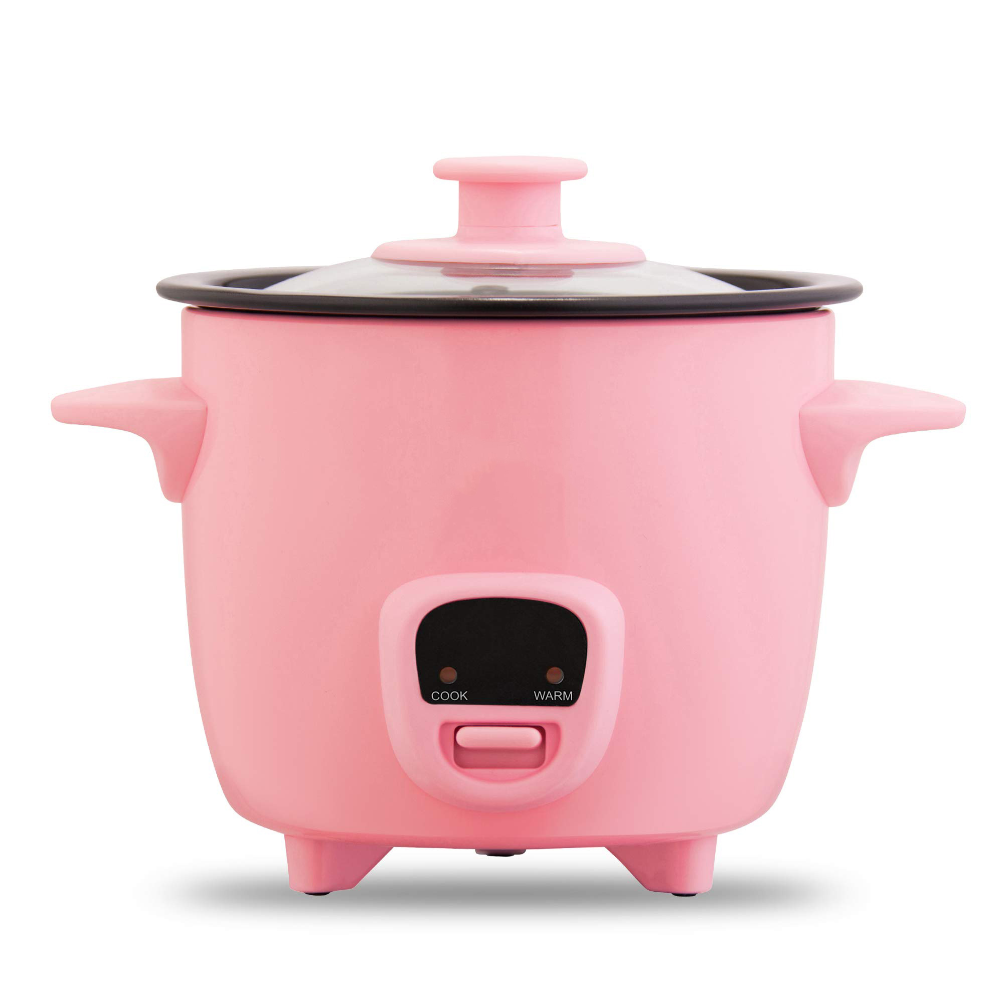 Mini Rice Cooker Steamer with Removable Nonstick Pot - Pink